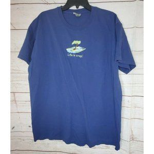 Life Is Crap Down Stream Without A Paddle Cotton Machine Washable Large T Shirt